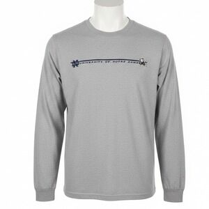 Notre Dame Shirt Mens Medium Gray Jansport Streetwear Casual Neutral Vintage Y2K